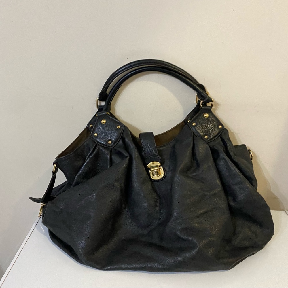 Louis Vuitton LV monogram L Hobo Mahina Leather Black - Picture 12 of 14